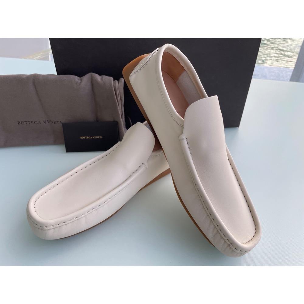 Bottega Veneta 620313 Mens Chester Calf Trench White Leather Loafer Shoe size 39 - Picture 9 of 10
